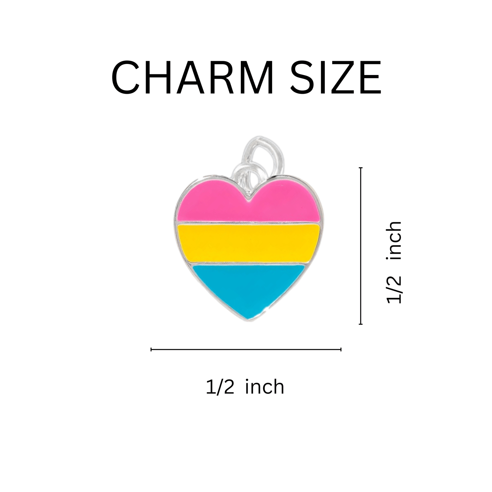 Wholesale Heart-Shaped Pansexual Flag Charm Beaded Bracelets, PRIDE