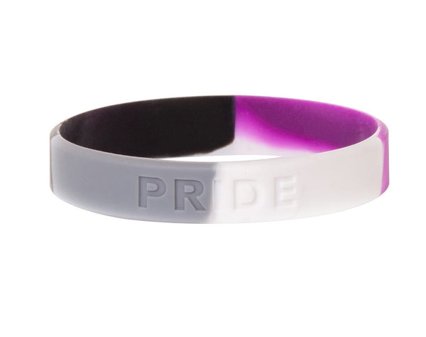 Asexual Flag Silicone Bracelet, Gay Pride Asexual Silicone Bracelets