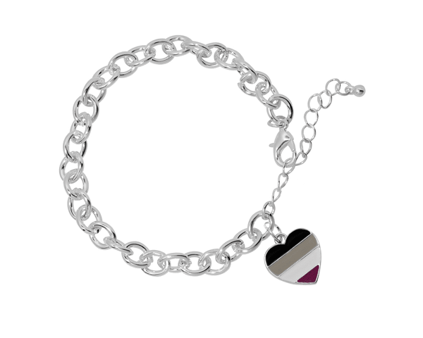Asexual Heart Chunky Charm Bracelets - We Are Pride Wholesale