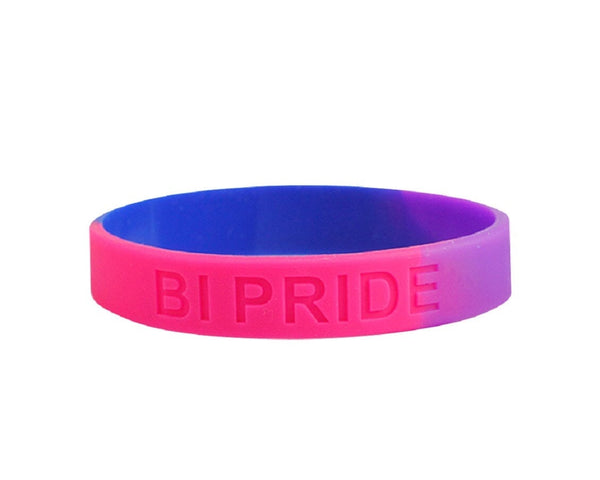 Bisexual Flag Silicone Bracelet Wristbands, Bi Pride Bracelets