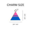 Bisexual Triangle Shaped Charms, LGBTQ Gay Pride Jewelry