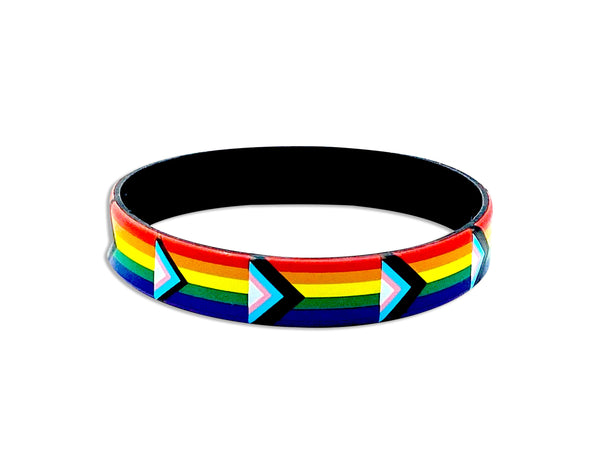 Daniel Quasar Flag Silicone Bracelet Wristbands, Gay Pride Bracelet