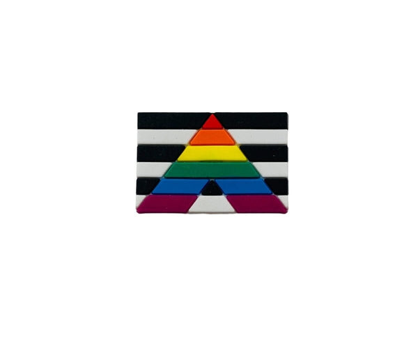 Heterosexual Straight Ally Rectangle Flag Pin, Ally Flag Pins