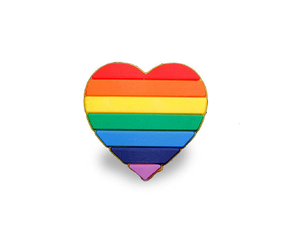Rainbow Flag Heart Pins, Inexpensive Gay Pride Flag Pins