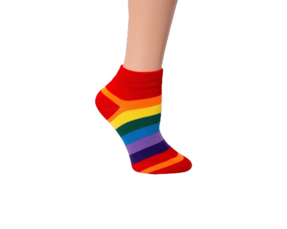 Bulk, Wholesale Rainbow Striped Ankle Socks for Gay Pride – We are