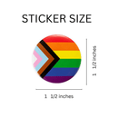 Daniel Quasar Flag Circle Stickers, Progress Pride Flag Circle Stickers