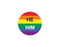 Bulk, Pronoun He/Him Rainbow Striped Circle Button Pins, LGBTQ Gay Pride