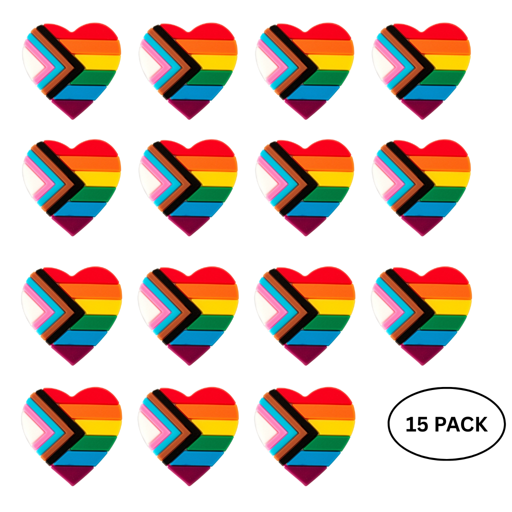 15 Pack Daniel Quasar Heart Silicone Pins