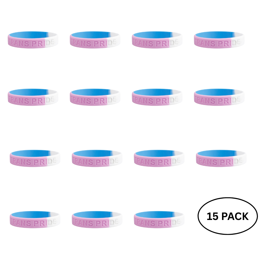 15 Pack Transgender Silicone Bracelets