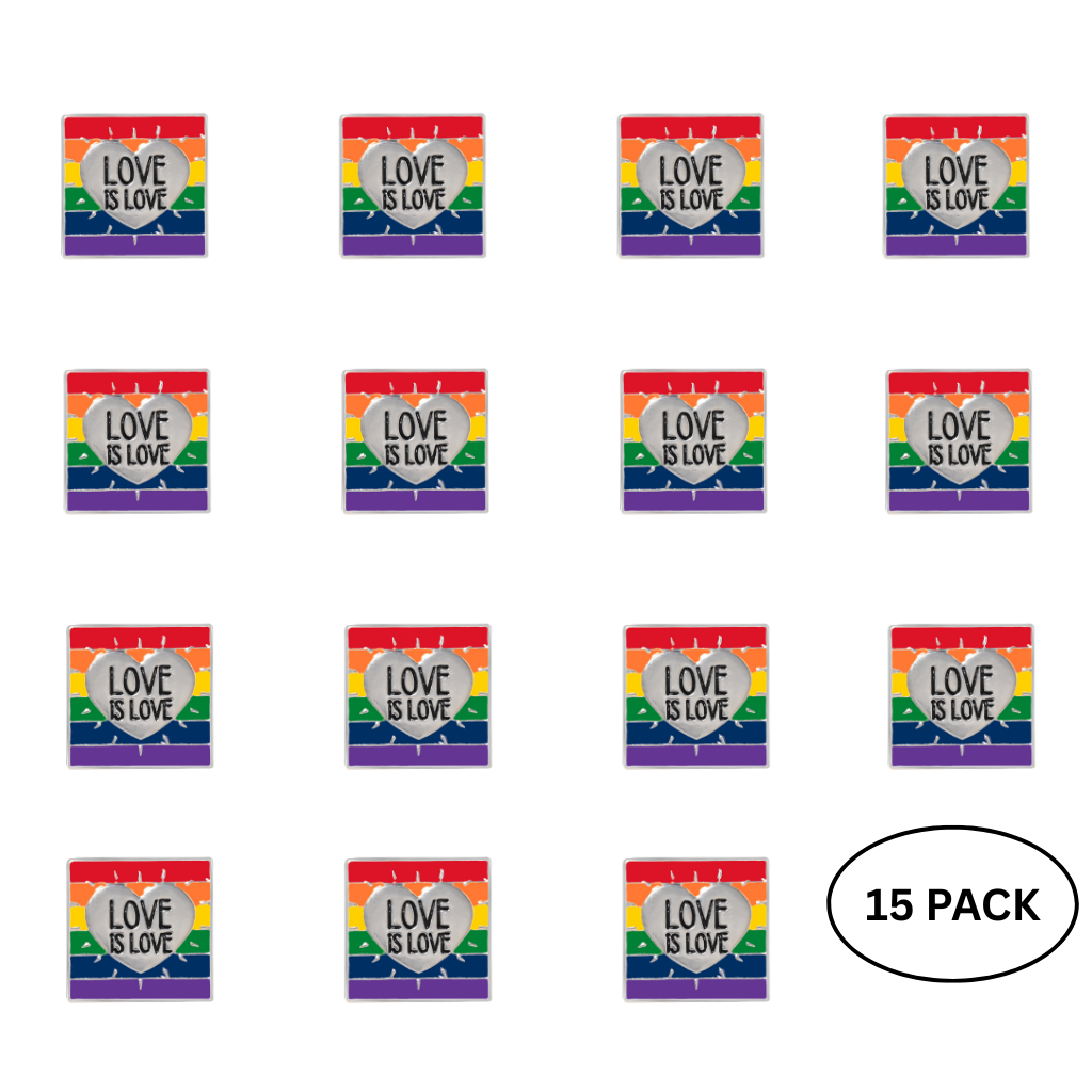 15 Pack Love Is Love Rainbow Pride Pins
