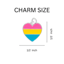 12 Heart-Shaped Pansexual Flag Charm Beaded Bracelets