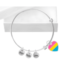 Pansexual Heart Retractable Charm Bracelets - We Are Pride Wholesale