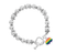 12 Rainbow Porcupine Libertarian LGBTQ Charm Silver Beaded Bracelets