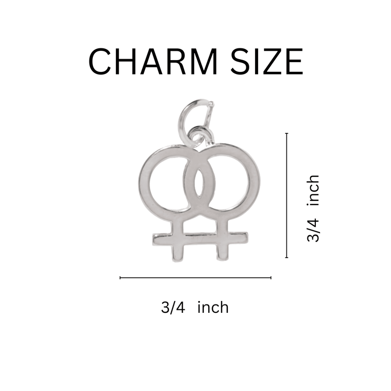 Same Sex Female Symbol Retractable Charm Bracelets - We Are Pride Wholesale