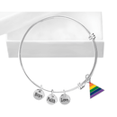 Triangle Shaped Rainbow Charm Retractable Bracelets, Gay Pride Awareness