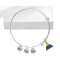 12 Triangle Shaped Rainbow Charm Retractable Bracelets