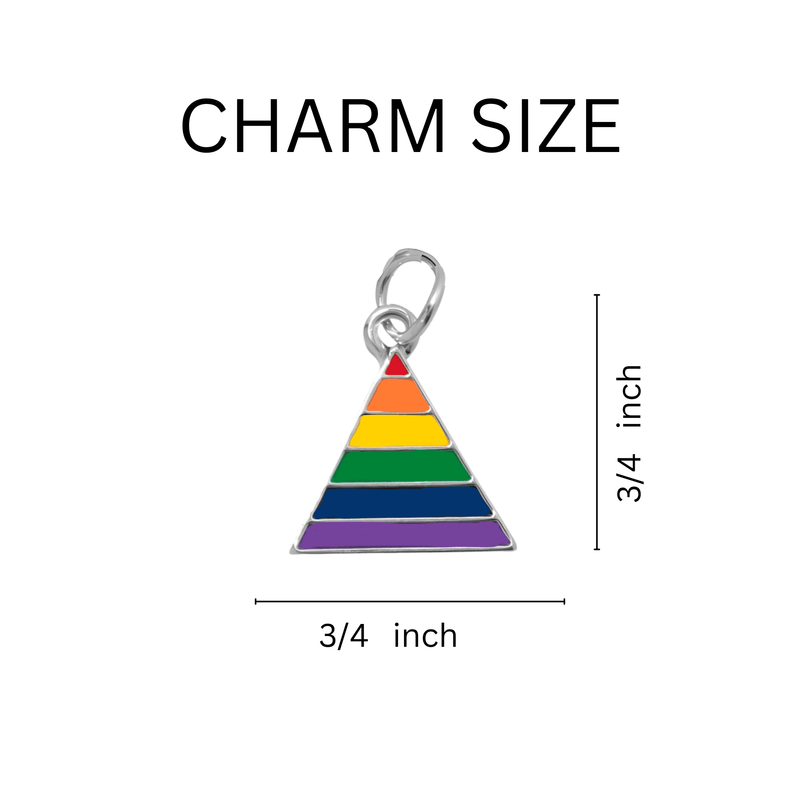 LGBTQ Rainbow Shaped Triangle Charm Bracelets, Gay Pride Awareness
