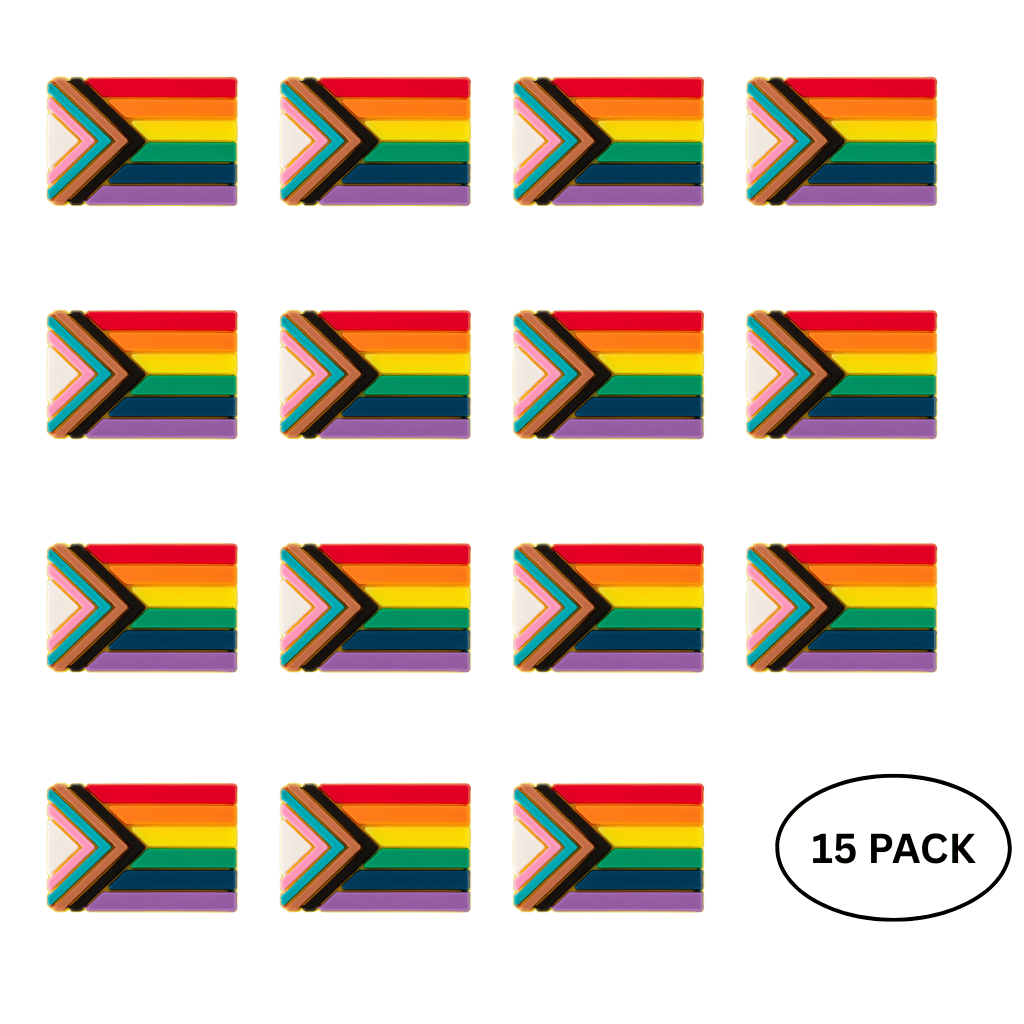 15 Pack – Progress Pride Flag Silicone Pins | Daniel Quasar LGBTQ+ ...