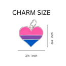 Bisexual Heart Charm Black Leather Cord Bracelets - We Are Pride Wholesale