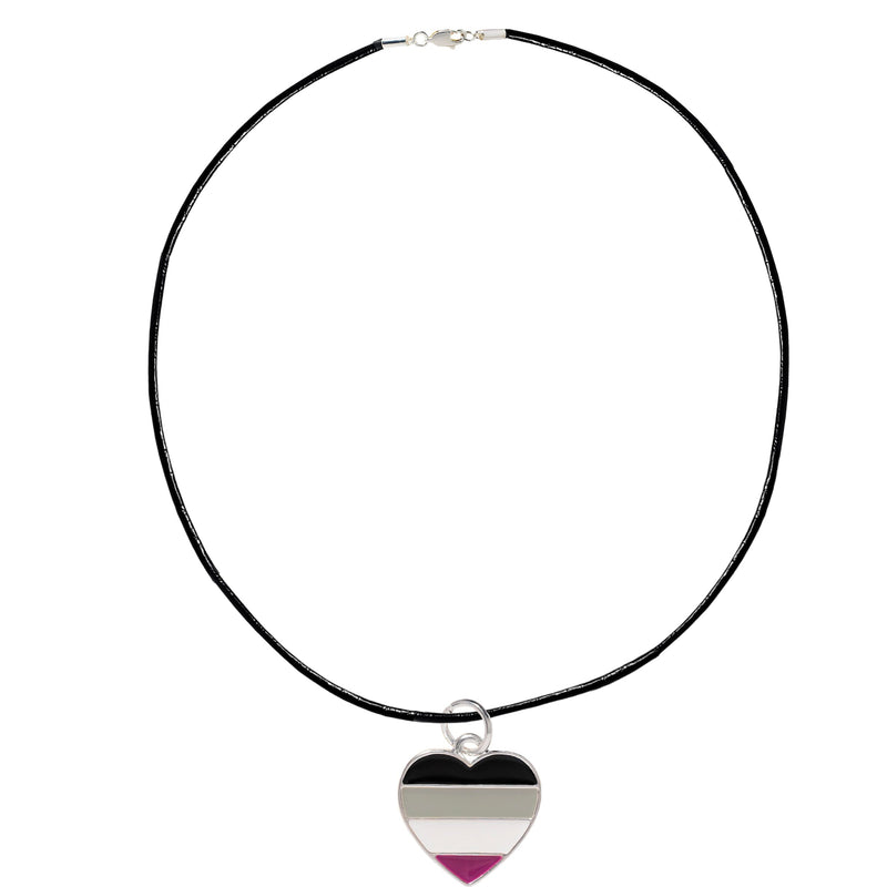 Black Cord Asexual Heart Necklaces Wholesale