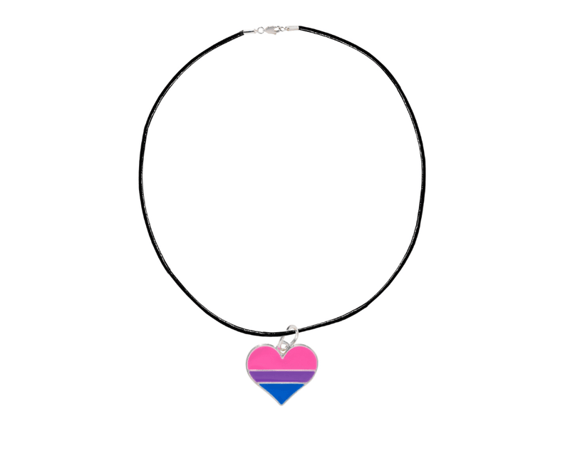 Black Cord Wholesale Bisexual Heart Necklaces Wholesale