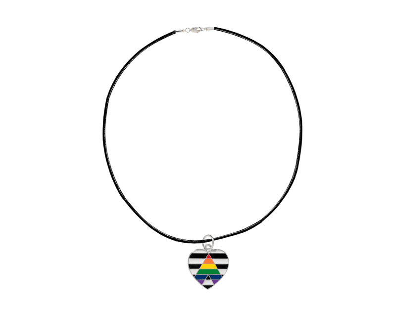 straight ally LGBTQ pride heart charm necklaces