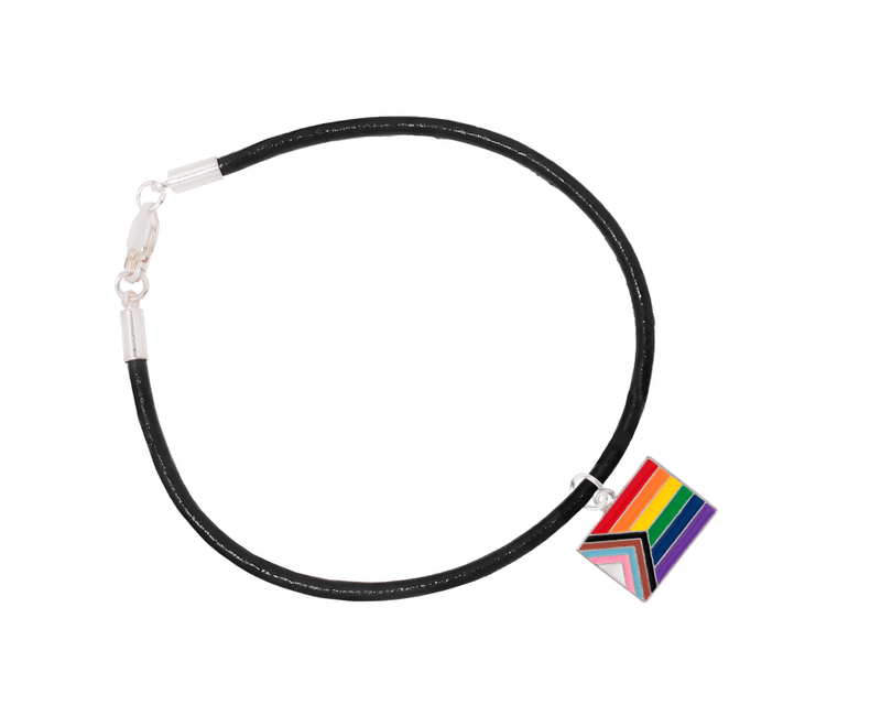 Progress Pride Flag by Daniel Quasar Charm Bracelets, Gay Pride Jewelry