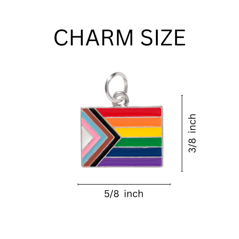 Progress Pride Flag by Daniel Quasar Charm Bracelets, Gay Pride Jewelry