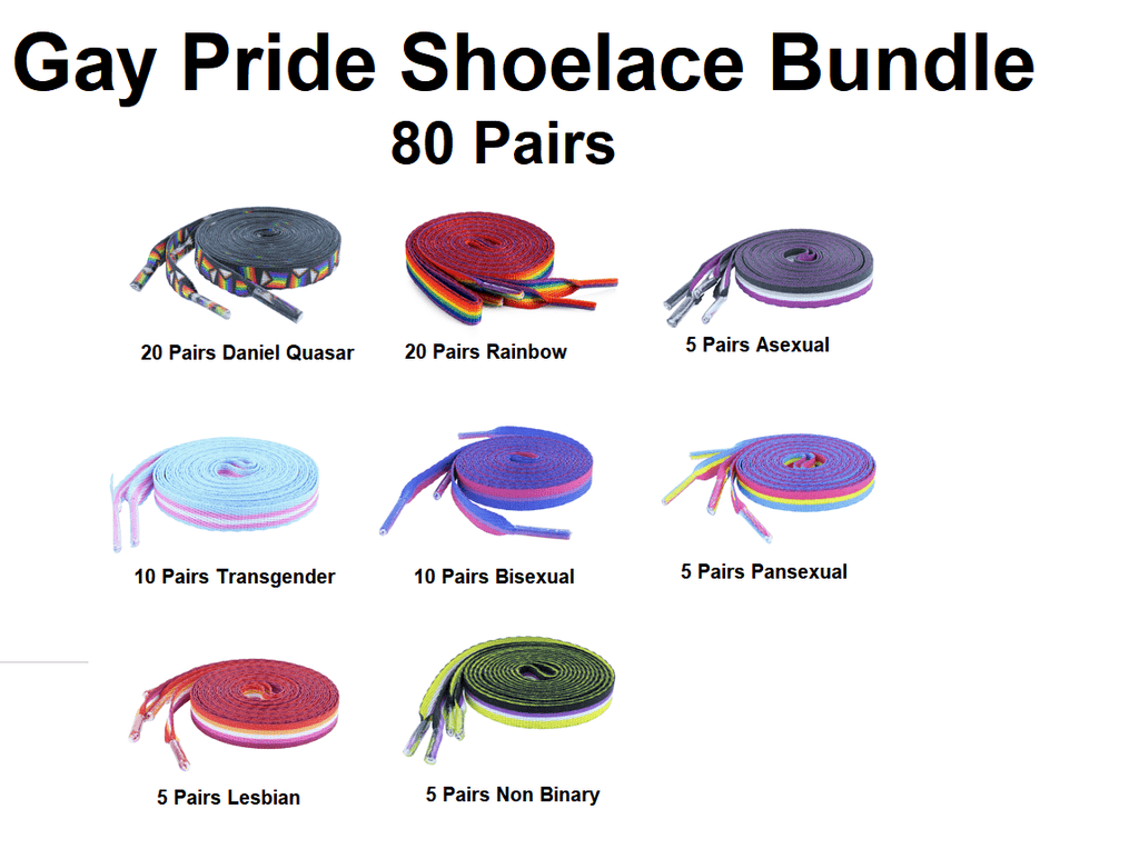 Gay Pride Shoe Lace Bundle (80 Pairs)