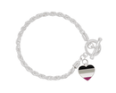 Asexual Heart Charm Silver Rope Bracelets - We Are Pride Wholesale