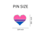 Bisexual Flag Heart Shaped Pins, LGBTQ Gay Pride Bulk Pins