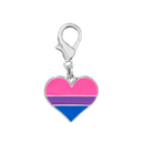 Bisexual Pride Heart Hanging Charm, LGBTQ Gay Pride Awarenesss, LGBTQ Gay Pride Awareness