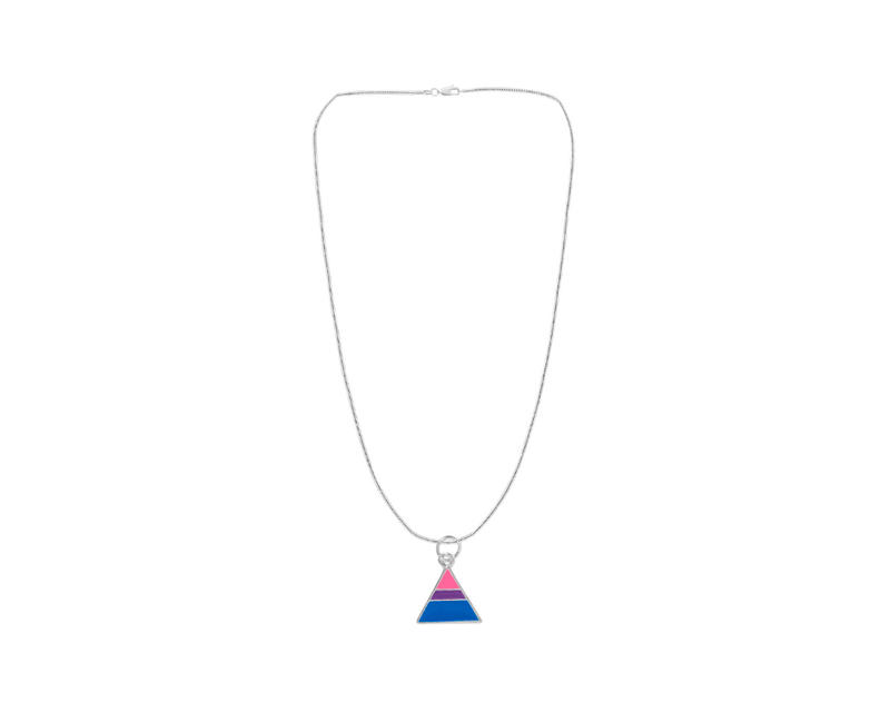 Bisexual Triangle Charm Necklaces, LGBTQ Gay Pride Awareness