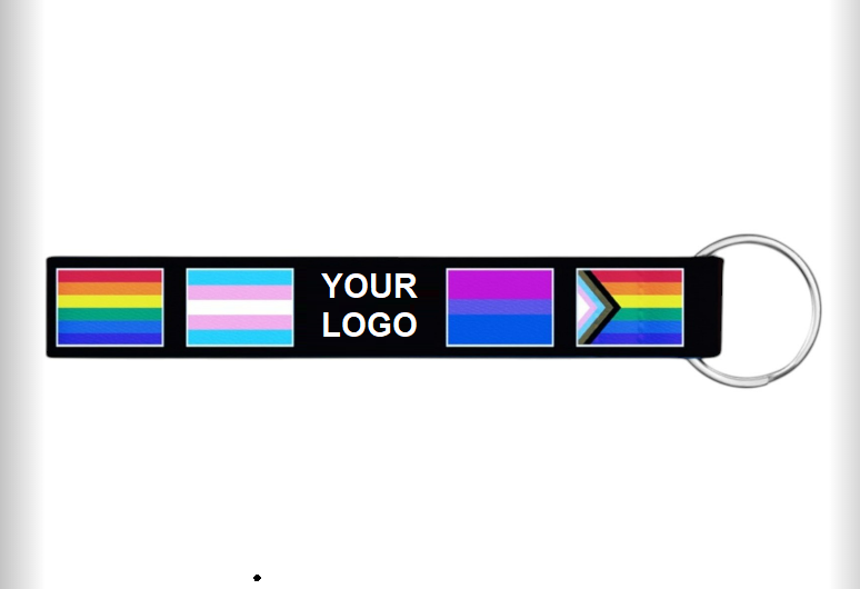 Custom Gay Pride Lanyard Style Keychains, Add Your Logo