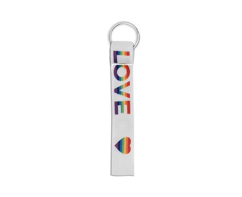 Gay Pride Love is Love Heart Lanyard Style Keychains