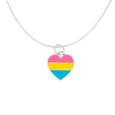 Heart Pansexual LGBTQ Pride Necklaces, LGBTQ Gay Pride Awareness