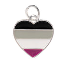 Heart Shaped Asexual Pride Charms, LGBTQ Gay Pride Jewelry