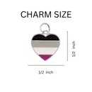 Heart Shaped Asexual Pride Charms, LGBTQ Gay Pride Jewelry