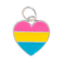 Heart Shaped Pansexual Pride Charms, LGBTQ Gay Pride Jewelry