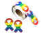 Large Rainbow Striped Ribbon Stickers (250 Per Roll)