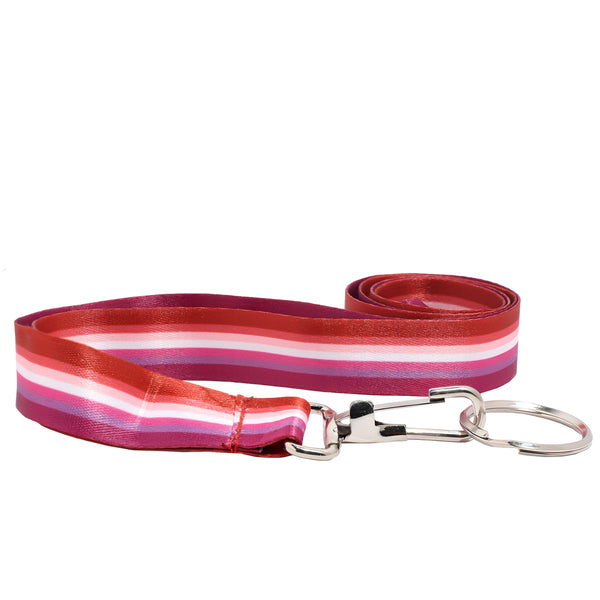Lesbian Flag Striped Colored Lanyards