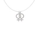 Lesbian Same Sex Female Symbol Charm Necklaces, LGBTQ Gay Pride Awareness