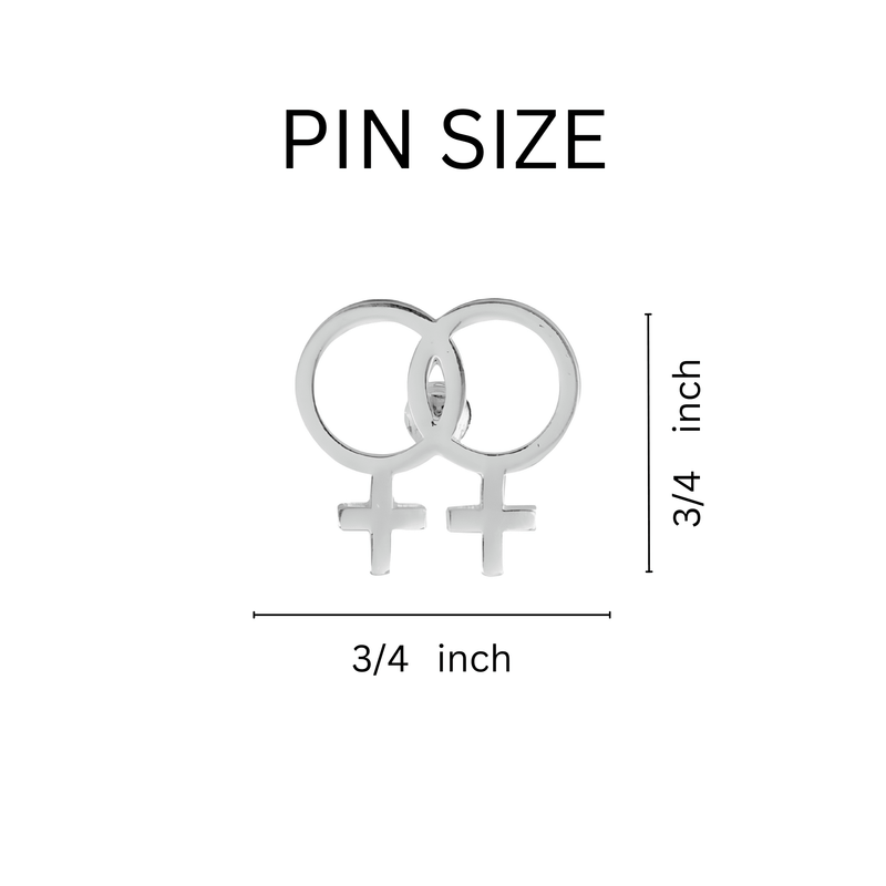 Same Sex Female Symbol Pins Wholesale, Bulk Lesbian LGBTQ Jewelry