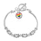 Love Wins Circle Rainbow Heart Charm Partial Beaded Bracelets