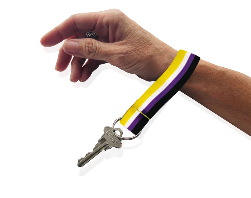 Non-Binary Flag Colored Lanyard Style Keychains