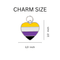 Bulk Nonbinary Flag Heart Hanging Charms for Pet Collars, Pride Parades