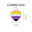  Nonbinary Heart Flag Charm Partial Beaded Bracelets,   Wholesale LGBTQ