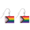"Progress Pride" Flag by Daniel Quasar Hanging Earrings, Pride Awareness Jewelry
