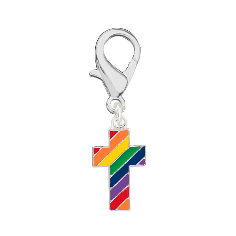 Rainbow Cross Gay Pride Hanging Charms