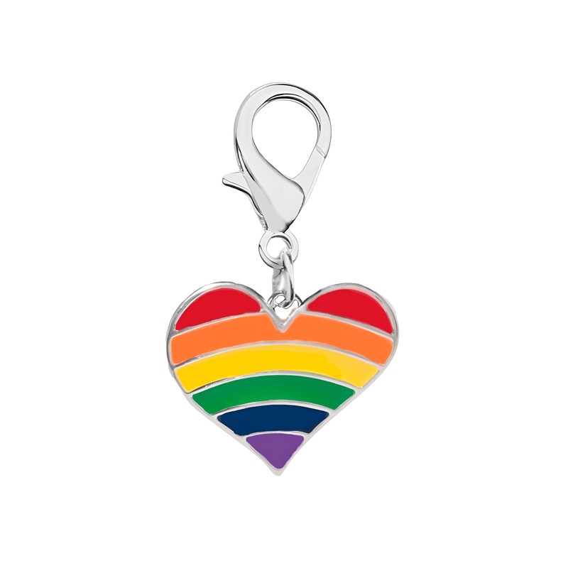 Bulk Rainbow Heart Hanging Charm, LGBTQ Gay Pride Awarenesss, LGBTQ Gay Pride Awareness